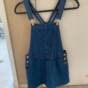 Denim overall dress